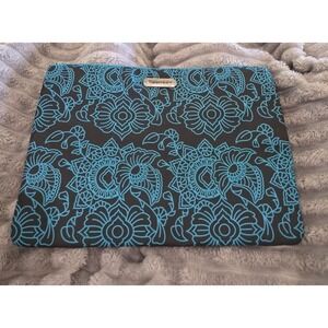 Tupperware‎ Blue Mandala Floral Zippered Laptop Document Sleeve Pouch Bag